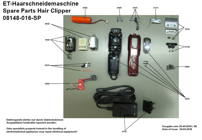 Ремонтная схема Wahl MagicClip Cordless